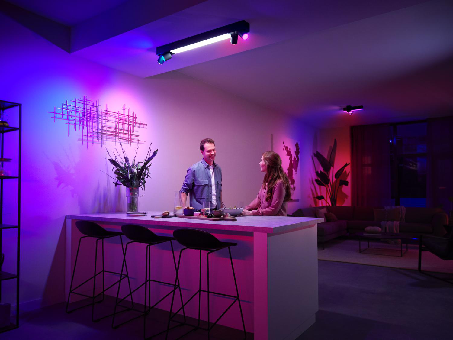 PHILIPS Hue White & Col. Amb. Centris 4 flg. Deckenspot 50.000 Weißschattierungen