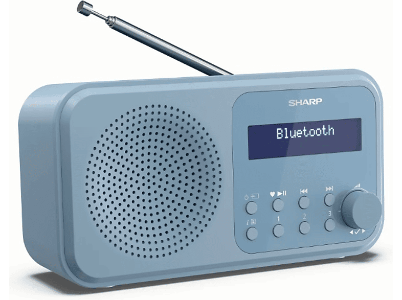 Radio SHARP DR-P420 Niebieskie, Przenośne, Bluetooth, Tuner FM/DAB/DAB+, Alarm, Drzemka, Zasilanie Bateryjno-Sieciowe – zdjęcie 2