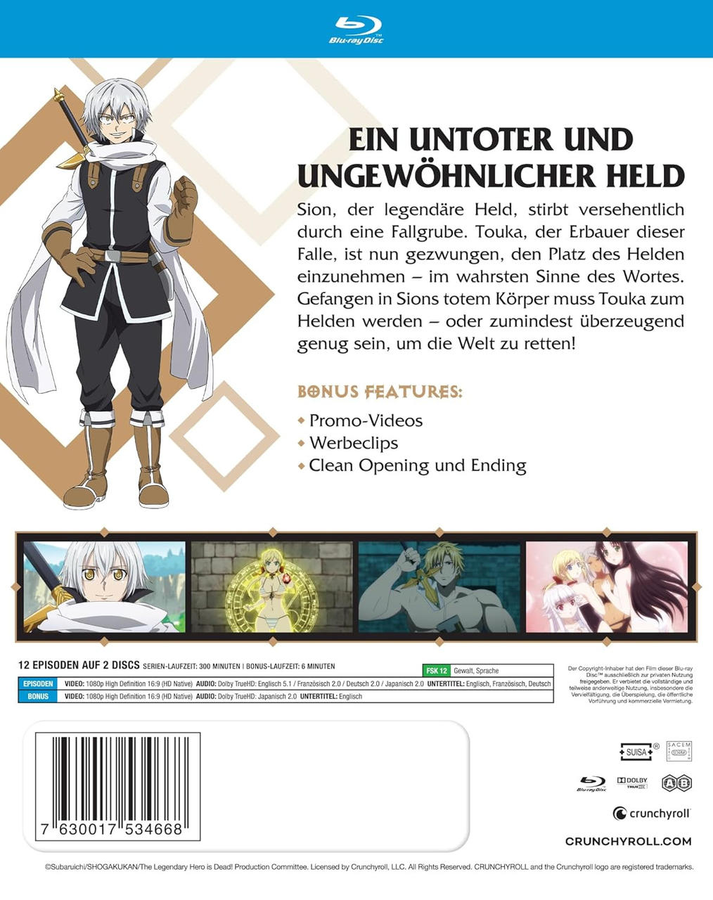 Anime Blu-ray Cover. Ein Mann mit einem Schwert steht vor einem Hintergrund.