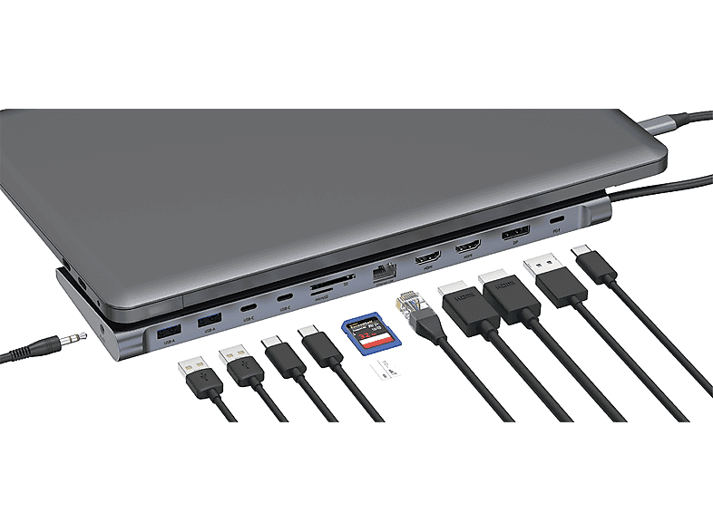 ISY IDO-1100 Docking Station, USB 3.1, 100W Power Delivery 3.0, Aluminium; Dockingstation — Foto 2 von 2