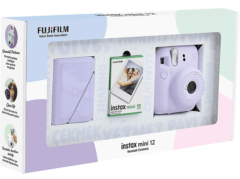 FUJIFILM Mini 12 Eko Bundle Box Anlık Fotoğraf Makinesi Lila_2