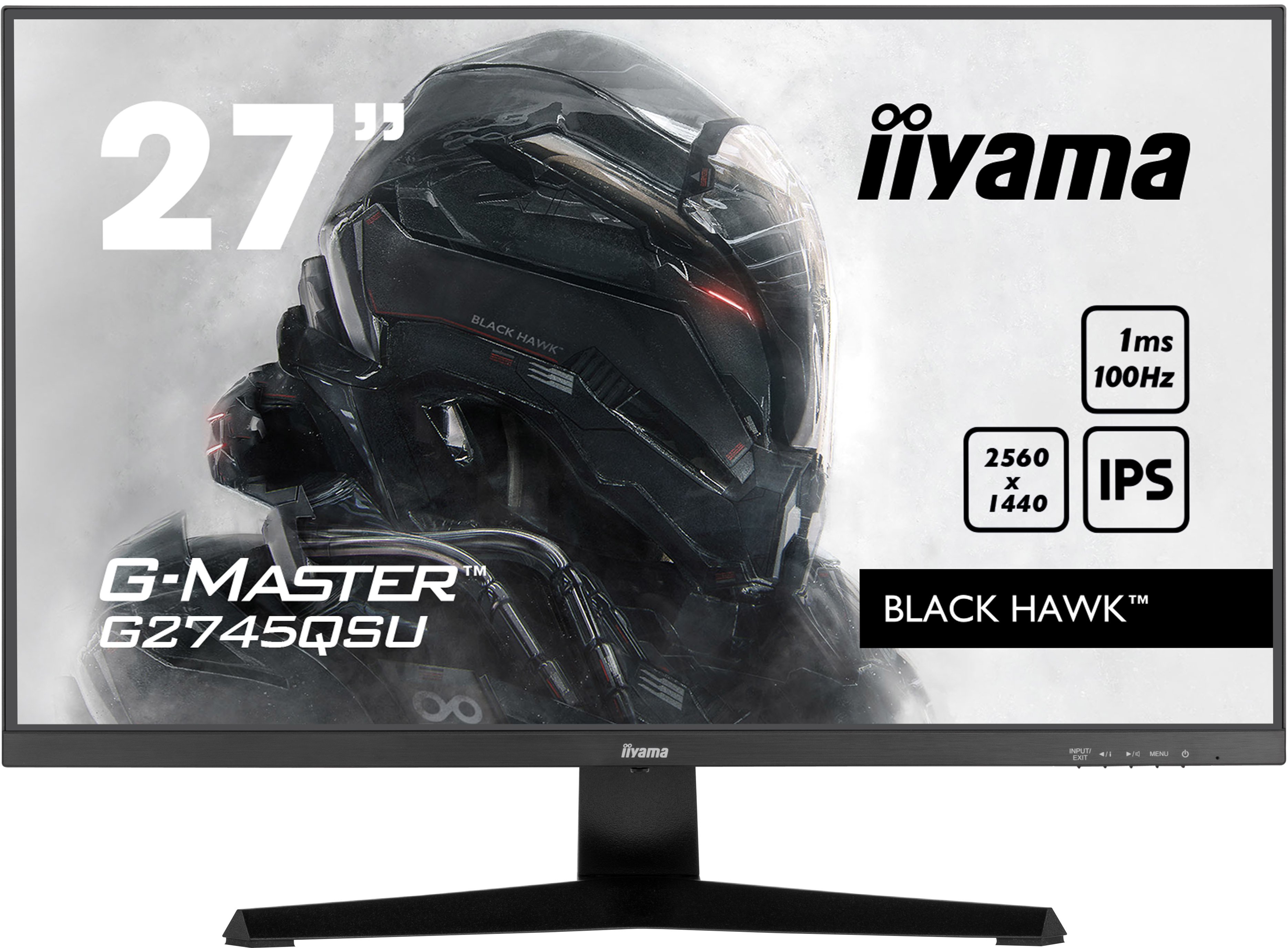 Monitor iiyama G-Master G2745QSU 27", ze specyfikacjami i obrazem z gry.