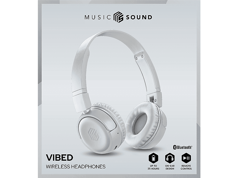 CELLULARLINE Music Sound Vibe Kablosuz Bluetooth Kulak Üstü Kulaklık Kırık Beyaz_3