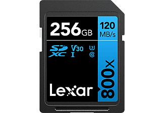 LEXAR 256GB Professional 800x SDXC™ UHS-I cards C10 V30 U3 Hafıza Kartı Siyah Mavi