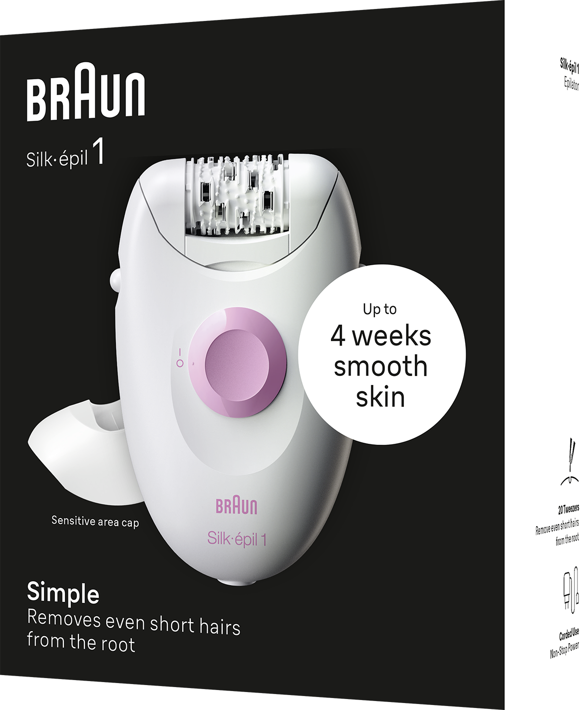 Braun Silk-épil 1 epilátor doboz, epilátorral és 4 hétig sima bőrrel.