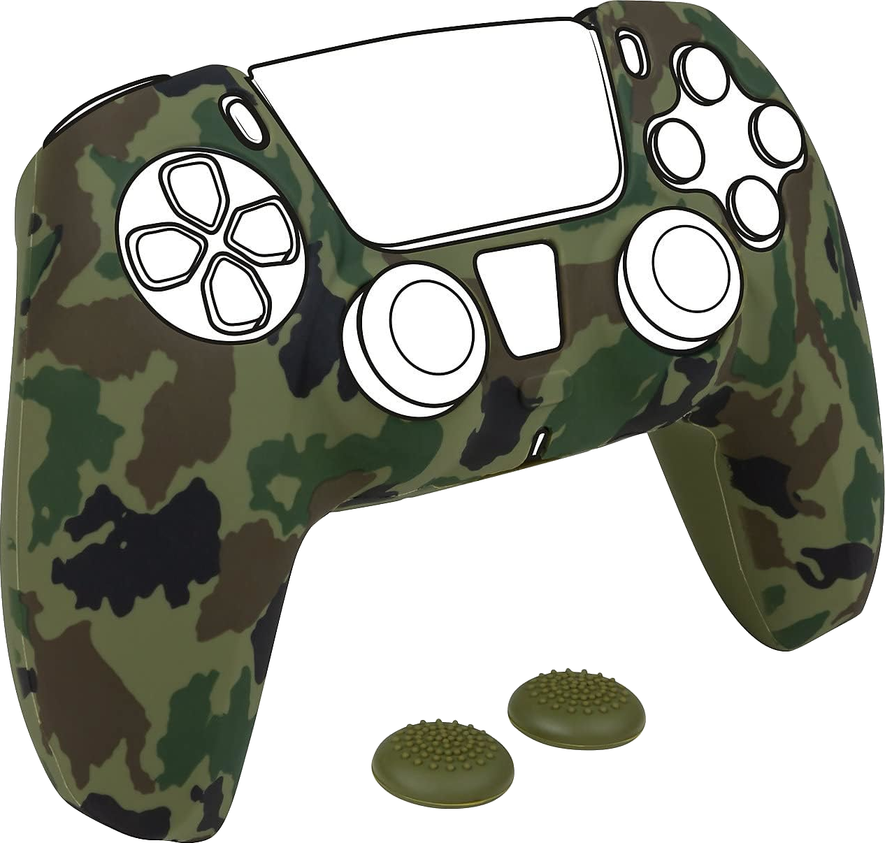 BIG BEN szilikon védőtok PlayStation 5 kontrollerhez, zöld / terepmintás