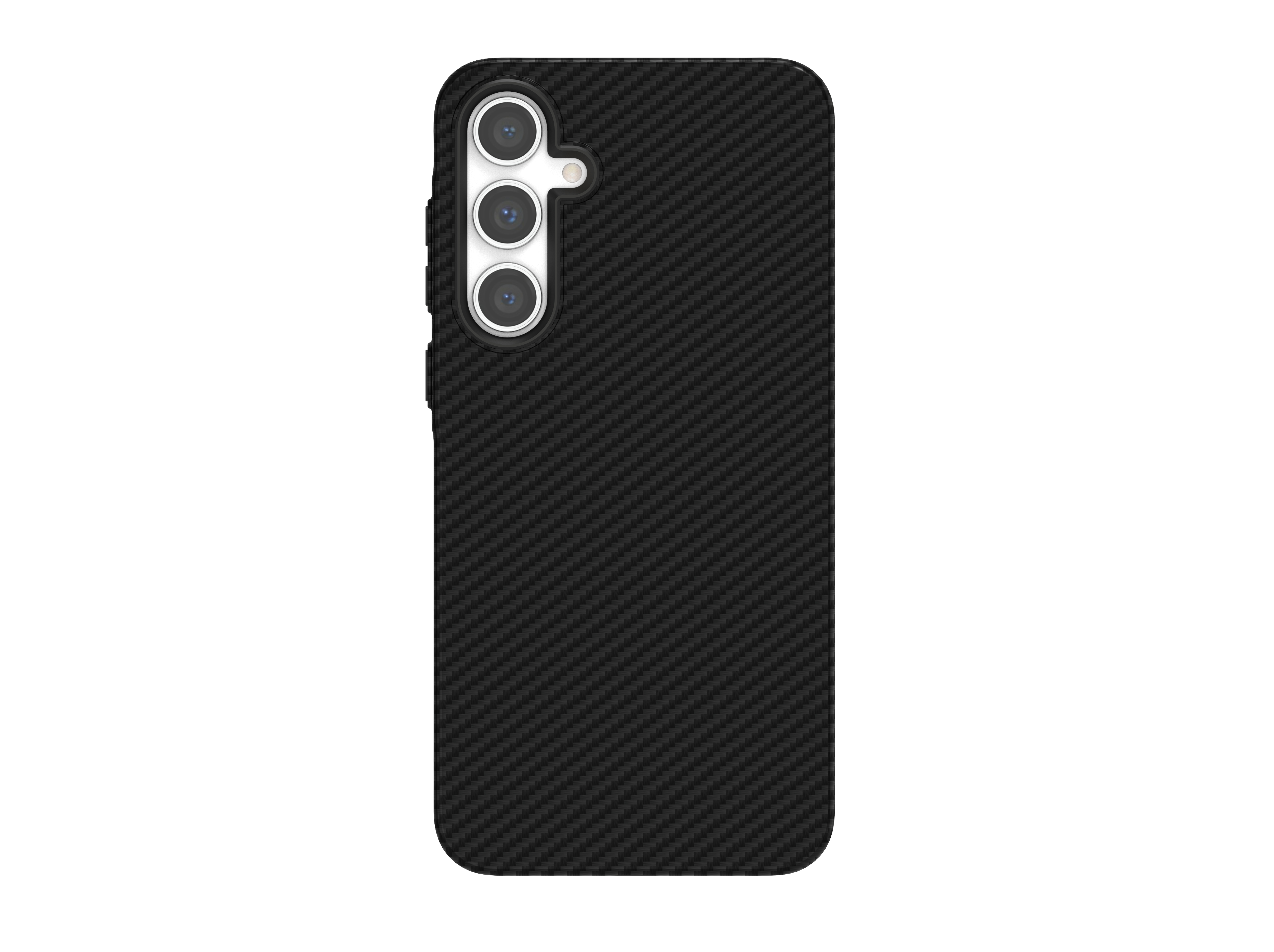 Schwarze Handyhülle mit Carbonfaser-Textur.