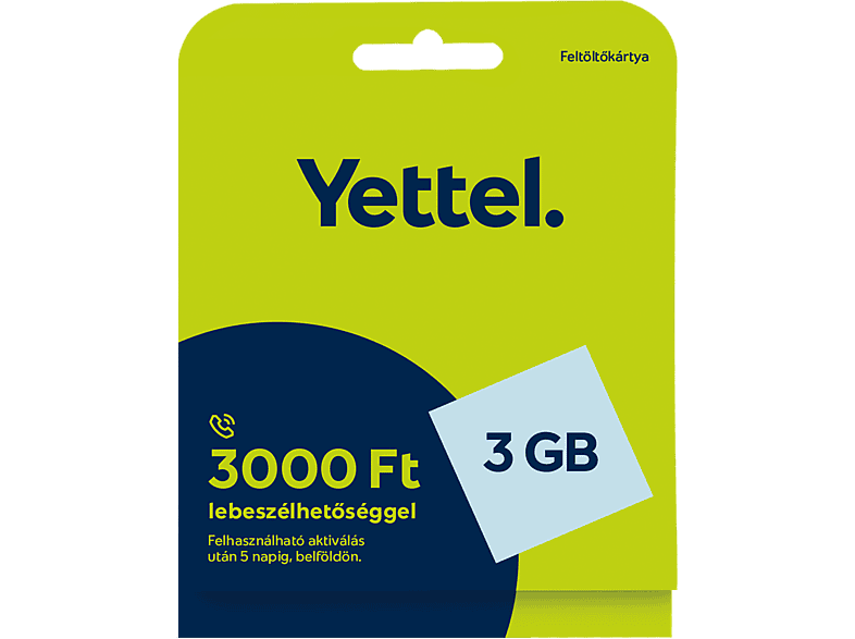 YETTEL Expressz​ 3 GB mobilnet extra SIM kártya