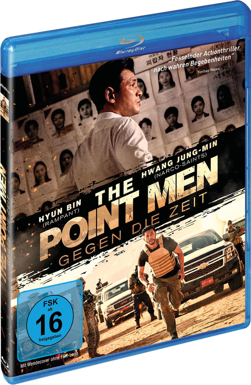 Blu-ray-Hülle mit Filmplakat, das Schauspieler und Actionszenen zeigt, mit deutschem Text.
