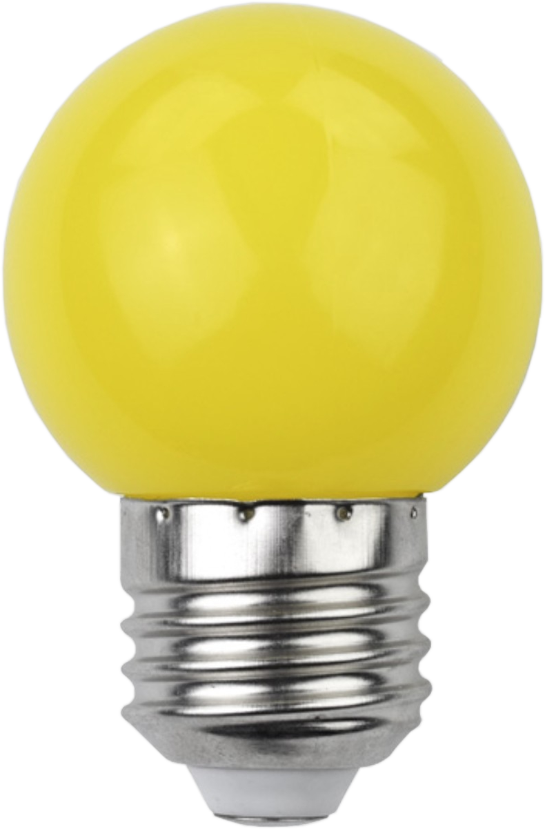 AVIDE Dekor led, G45, 1W, E27, sárga (ABDLG45-1W-Y)