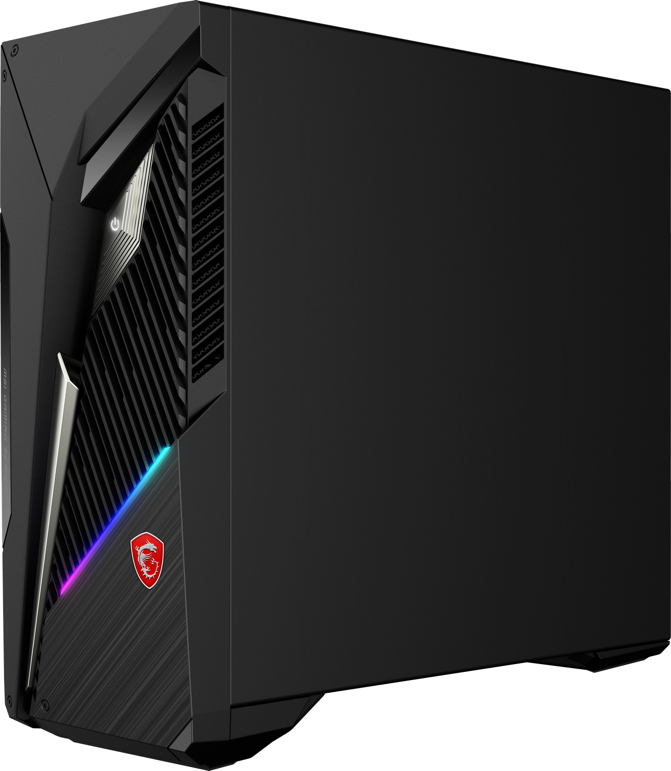 Carcasa de computadora negra. Frontal con diseño único. Luces RGB.