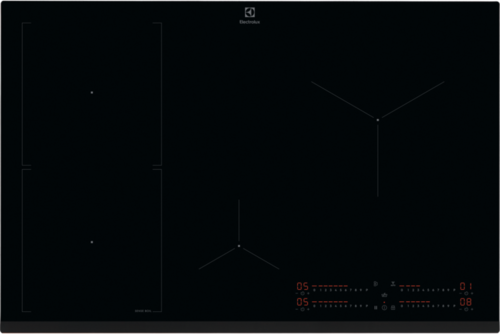 ELECTROLUX EIS82453 Beépíthető indukciós főzőlap 80 cm, SenseBoil, SlimFit, Hob2Hood, 5 zóna, Bridge, Booster, gyerekzár, ÖkoTimer