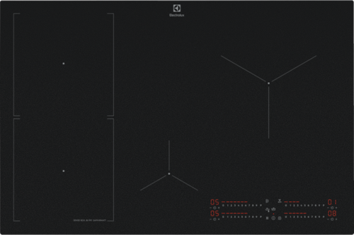 ELECTROLUX EIS87453IZ Beépíthető indukciós főzőlap, 80 cm, SenseBoil&Fry, SaphirMatt®, karcálló, Hob2Hood, Bridge, Booster, gyerekzár
