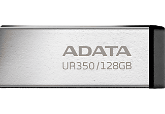 ADATA UR350 USB Pendrive, 128GB, USB 3.2 Gen1, 100/100 MB/s, fémház, fekete-ezüst (UR350-128G-RSR/BK)