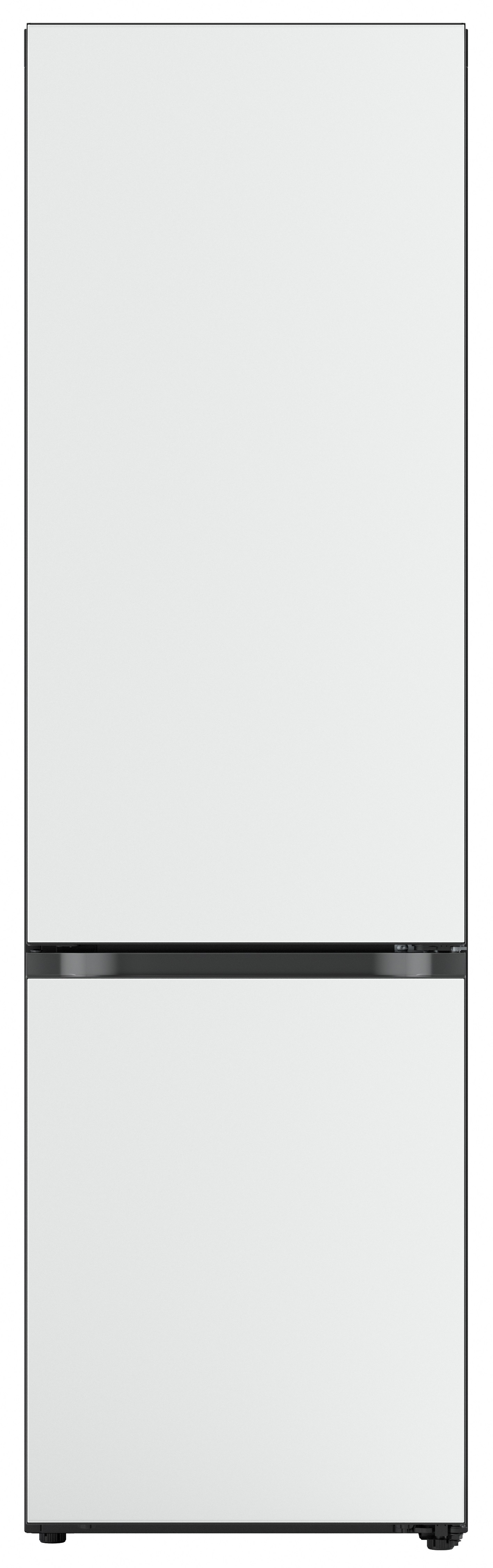 Biała lodówka z dolną zamrażarką.