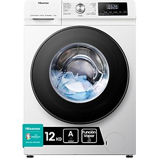 REACONDICIONADO B: Lavadora carga frontal - Hisense WFQA1214EVJM, 12 kg, 1400 rpm, 15 programas, Motor inverter, Blanco