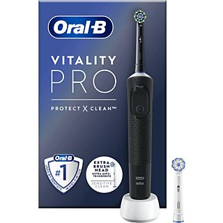 Cepillo eléctrico - Oral-B Vitality Pro, Con 2 Cabezales, Diseñado Por Braun, Negro