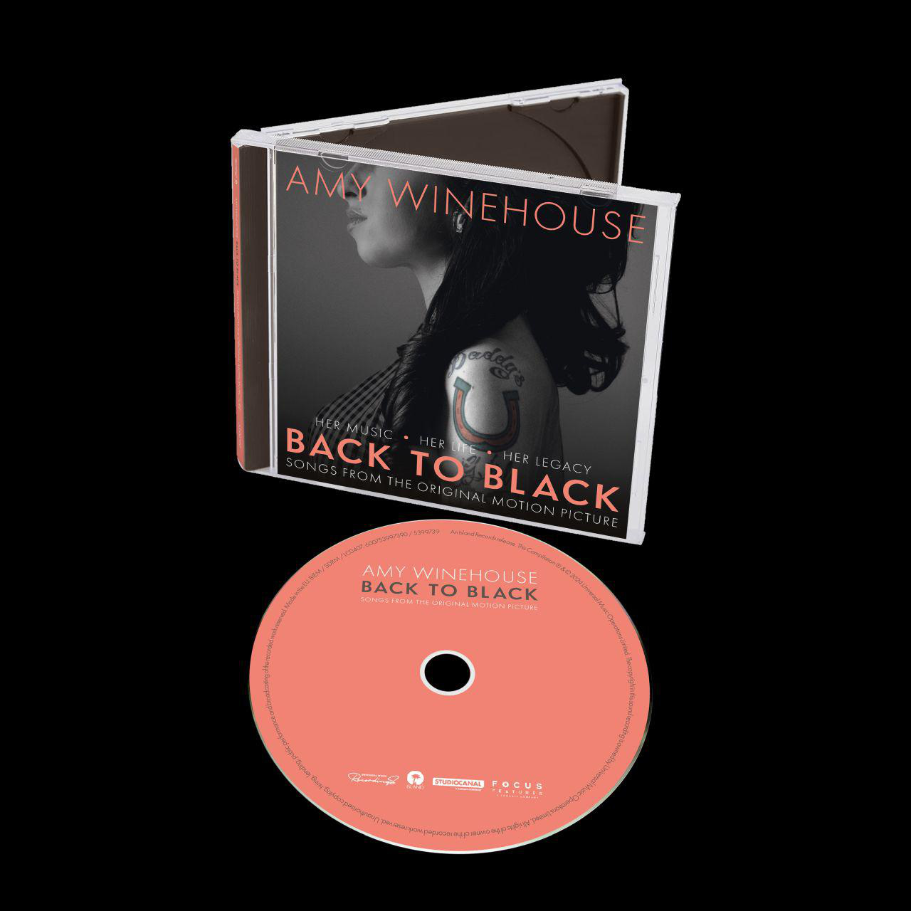 Amy Winehouse's "Back to Black" CD. Das Cover zeigt ihr Porträt und den Albumtitel.