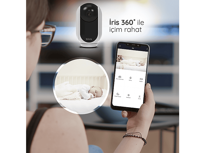 BILICRA Iris 360° 3 MP Akıllı Kamera Beyaz_1