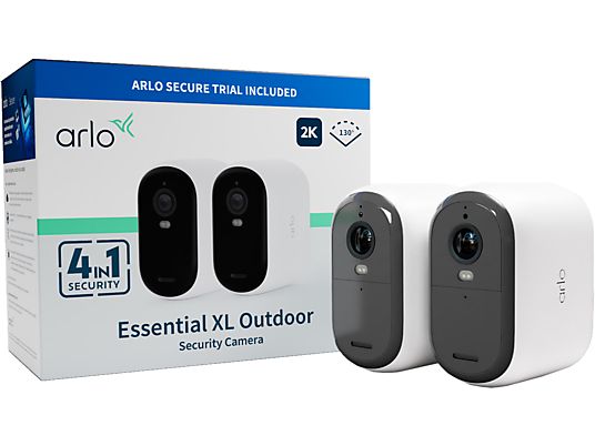 ARLO Essential 2K XL Outdoor - Caméra de surveillance (2K UltraWide QHD, 2560 x 1440 (WQHD))