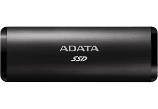 ADATA SE760 hordozható SSD, 256GB, USB 3.2 Gen2 Type-C, 1050/1000 MB/s, fekete  (ASE760-256GU32G2-CBK)