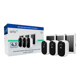 ARLO Essential HD Outdoor 3PCS - Telecamera di sorveglianza + pannello solare (Full-HD, 1920 x 1080 (Full HD))