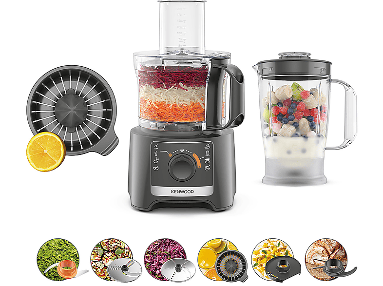 Kenwood Fdp31.360Gy Robot DA Cucina, 800 W, capacità ciotola 2,1 l, Grigio