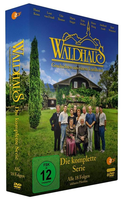 Eine DVD-Box mit einem Cover mit einer Gruppe von Personen. Der Titel lautet "WALDHAUS".