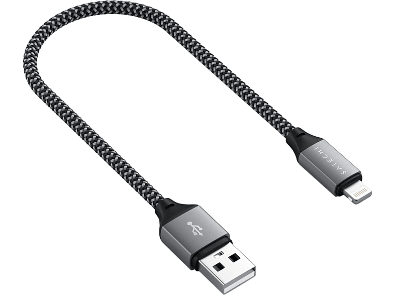 SATECHI USB-A - Lightning töltőkábel, 15W, 25 cm, szürke (ST-TAL10M)