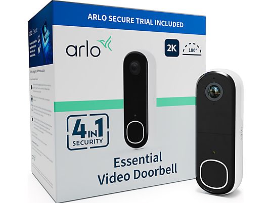 ARLO Essential 4-in-1 2K - Video-Türklingel (Weiss/Schwarz)