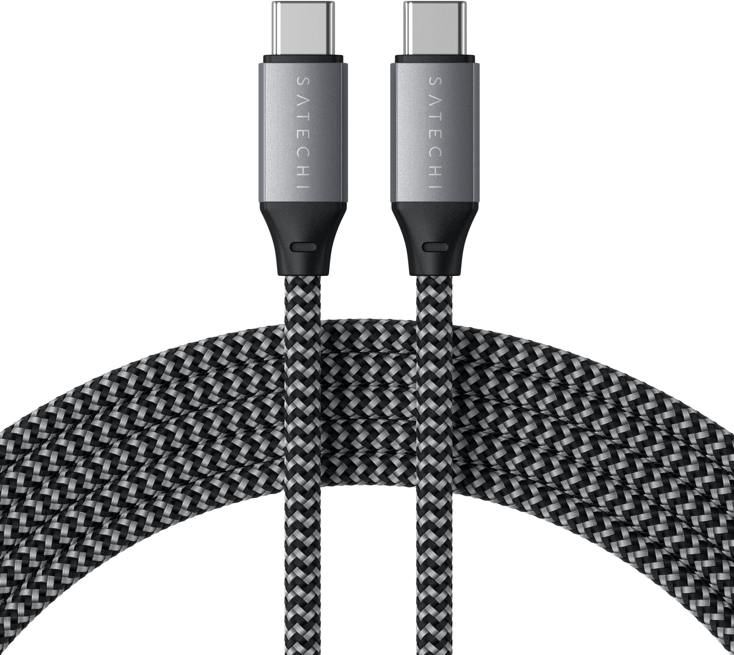 SATECHI USB Type-C-USB Type-C fonott töltőkábel, 100W, 2 méter, szürke (ST-TCC2MM)