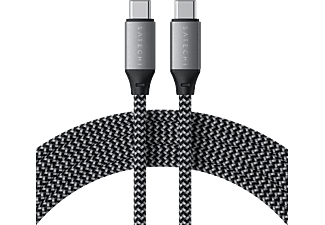 SATECHI USB Type-C-USB Type-C fonott töltőkábel, 100W, 2 méter, szürke (ST-TCC2MM)