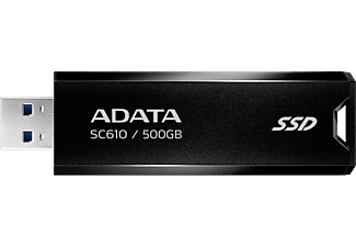 ADATA SC610 külső SSD, 500GB, USB-A 3.2 Gen2, 550/500 MB/s, fekete-piros (SC610-500G-CBK/RD)