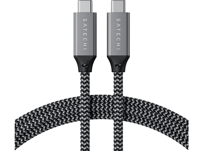 SATECHI USB4 Type-C - fonott kábel, 40 Gbps, 80 cm, szürke (ST-U4C80M)