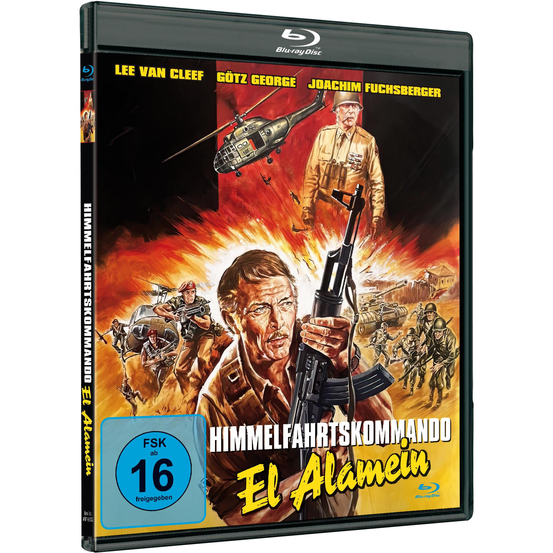 DVD-Cover eines Kriegsfilms mit einem Mann, der ein Gewehr hält, mit militärischem Hintergrund.
