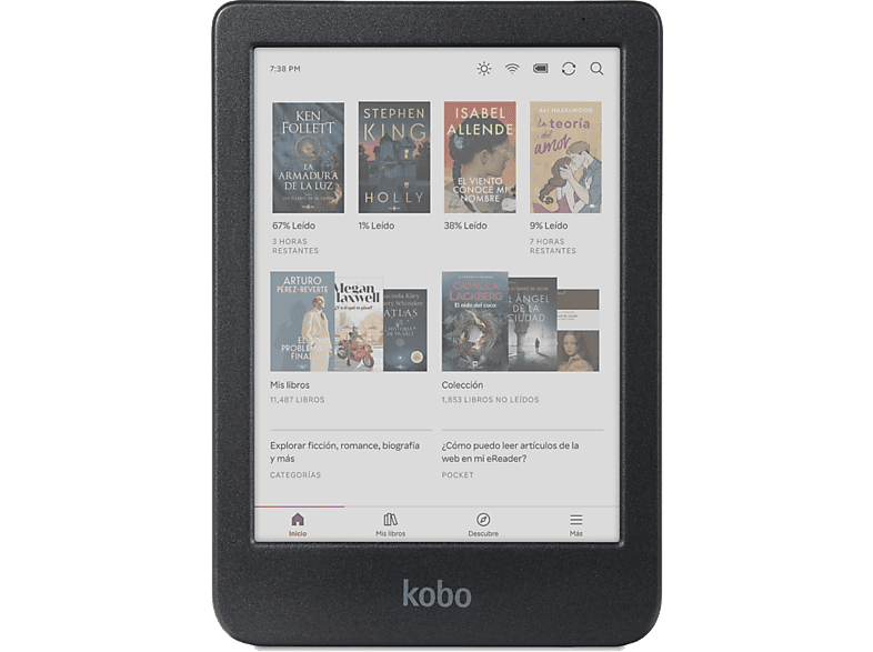 eBook Kobo Clara Colour 6 E Ink Kaleido 3 HD 16 GB Comfortlight PRO IPX8 Pantalla color Negro