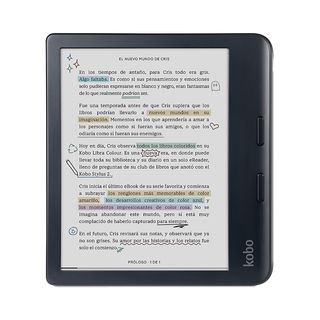 eBook - Kobo Libra Colour, 7" E Ink Kaleido 3, 32 GB, FastGLR, IPX8, Pantalla color, Negro
