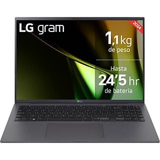 Portátil - LG 16Z90S-G.AA76B, 16" WQXGA, Intel® Evo™ Core™ Ultra 7-155H, 16 GB RAM, 512 GB SSD, Arc™ GPU, W11, Gris Carbón