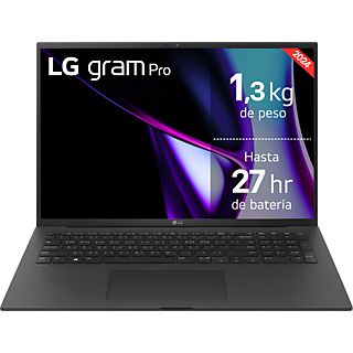 Portátil - LG 17Z90SP-E.AD75B, 17" WQXGA, Intel® Evo™ Edition Core™ Ultra 7-155H, 32 GB RAM, 512 GB SSD, GeForce RTX™ 3050, W11H, Negro Obsidiana