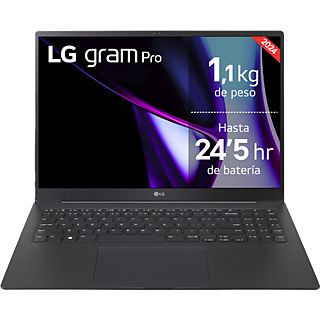 Portátil - LG 16Z90SP-K.AA75B, 16", WQXGA+, Intel® Evo™ Edition Core™ Ultra 7-155H, 16 GB RAM, 512 GB SSD, Arc™, W11H, Negro Obsidiana