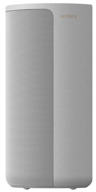 Wysoki, szary głośnik z siatkowym przodem, słowo SONY na górze.