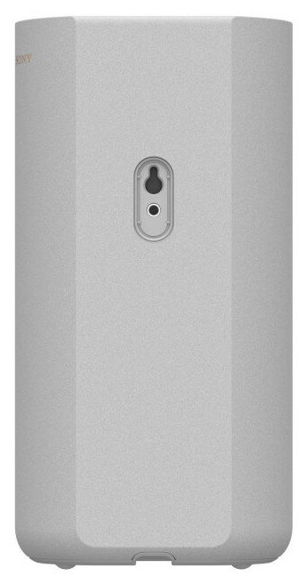 Szary głośnik cylindryczny z otworem montażowym z tyłu. Widoczna marka Sony.