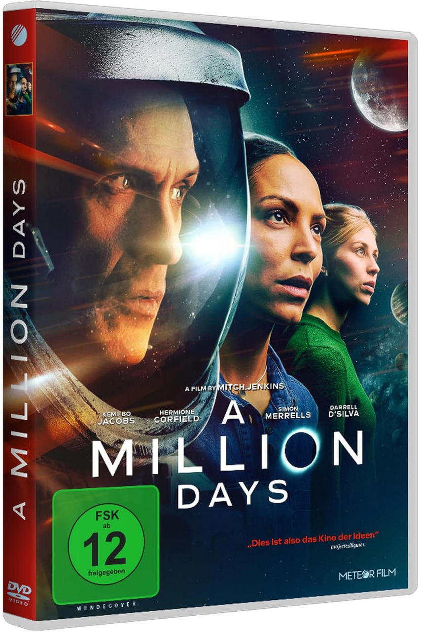 DVD-Hülle des Films 'A Million Days' mit Gesichtern von Schauspielern und einer Weltraumszene.