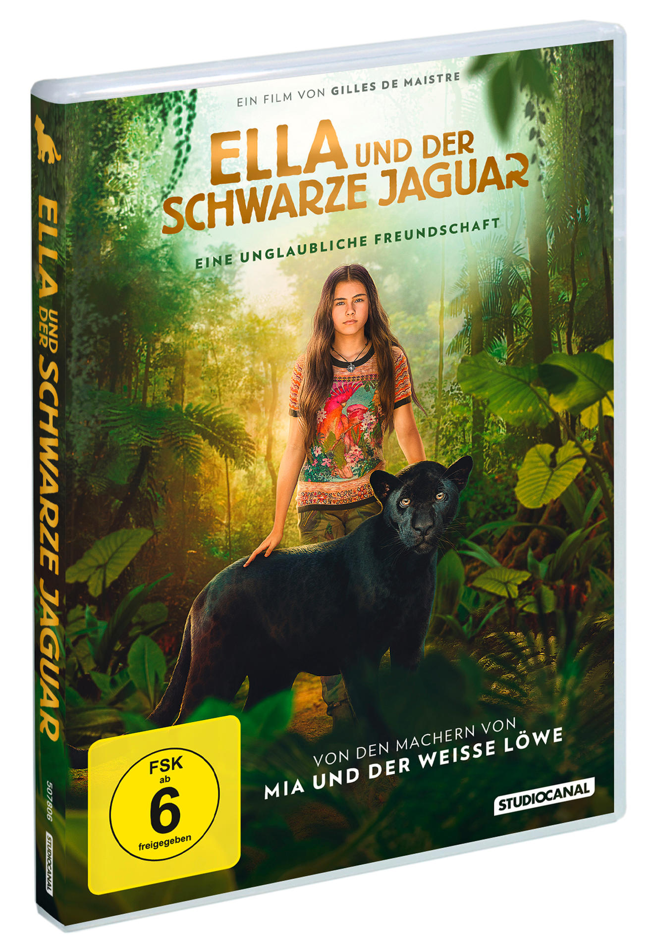 DVD-Cover eines Films mit einem Mädchen und Jaguar.