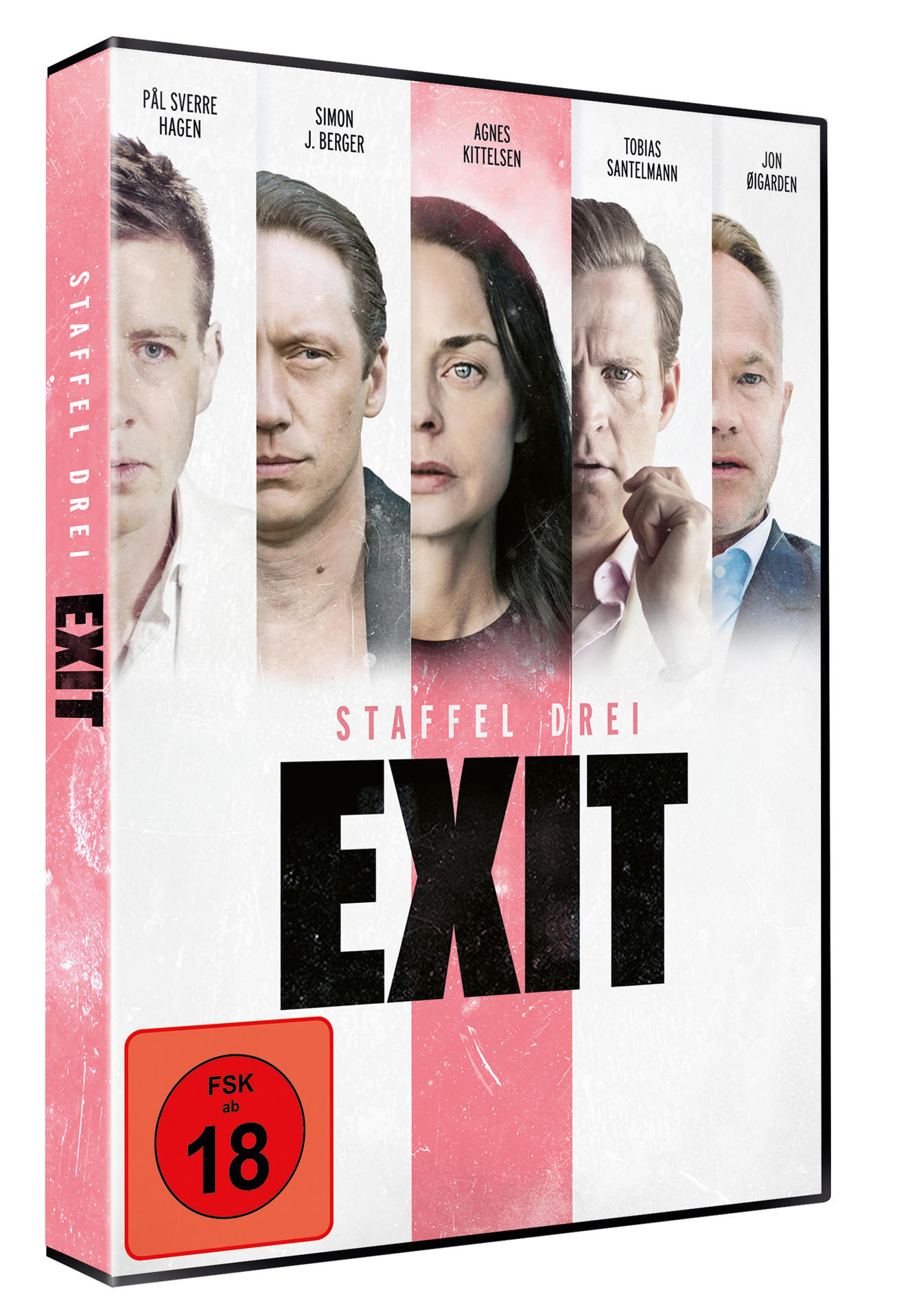 DVD-Box-Set mit dem Titel 'EXIT', mit Porträts von fünf Personen auf dem Cover.