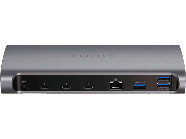 SATECHI Thunderbolt 4 multiport adapter, 3x TB4, 3xUSB-A 3.2, USB-A 2.0, RJ-45, SD, asztroszürke (ST-UCT4DM-EU)