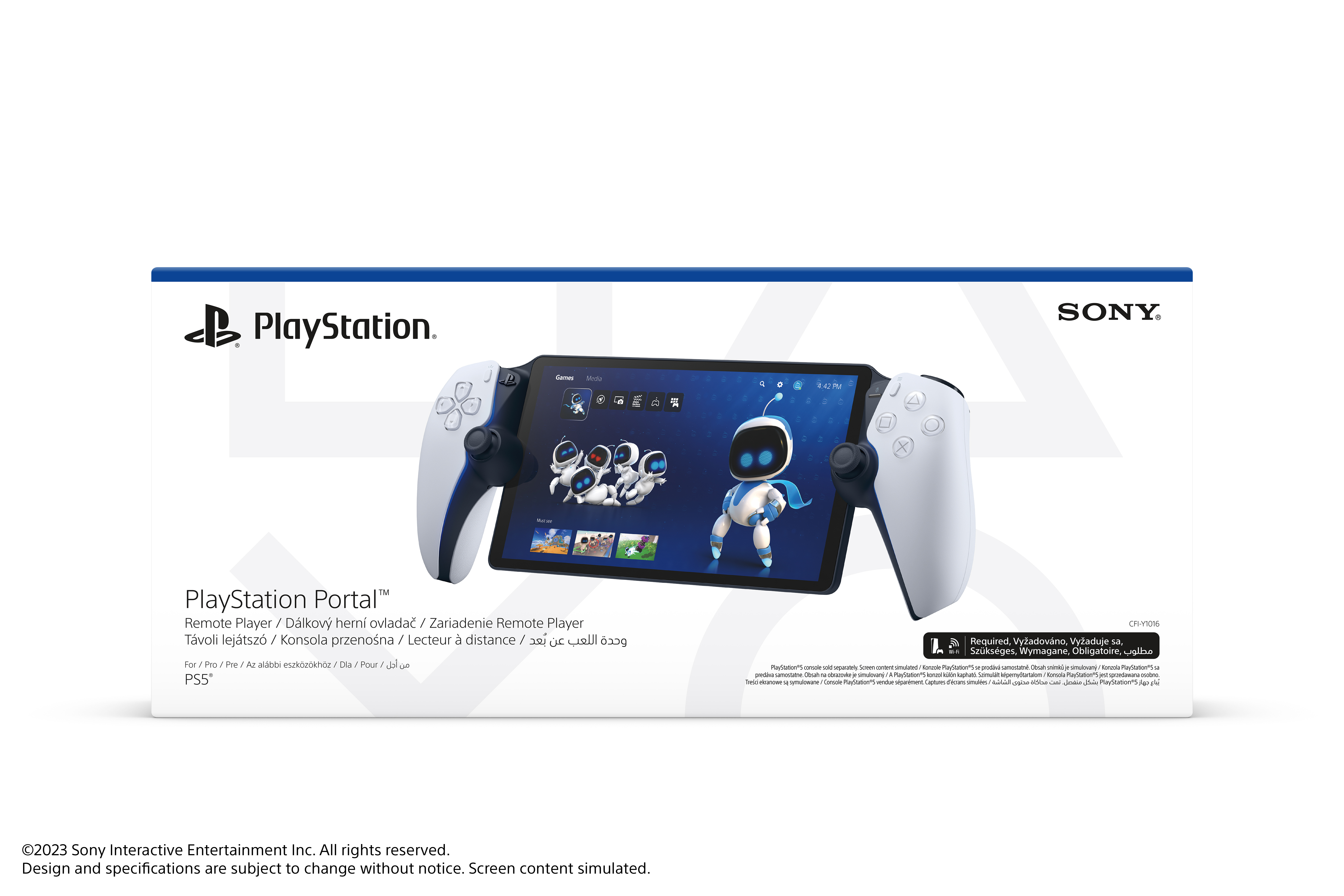 Cihazı ve kontrol cihazlarını gösteren PlayStation Portal kutusu.