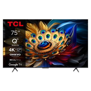 TCL 75C655 (75 Zoll 4K QLED TV mit Google TV und  Game Master 3.0, 144Hz Motion Clarity Pro, Sprachassistent)