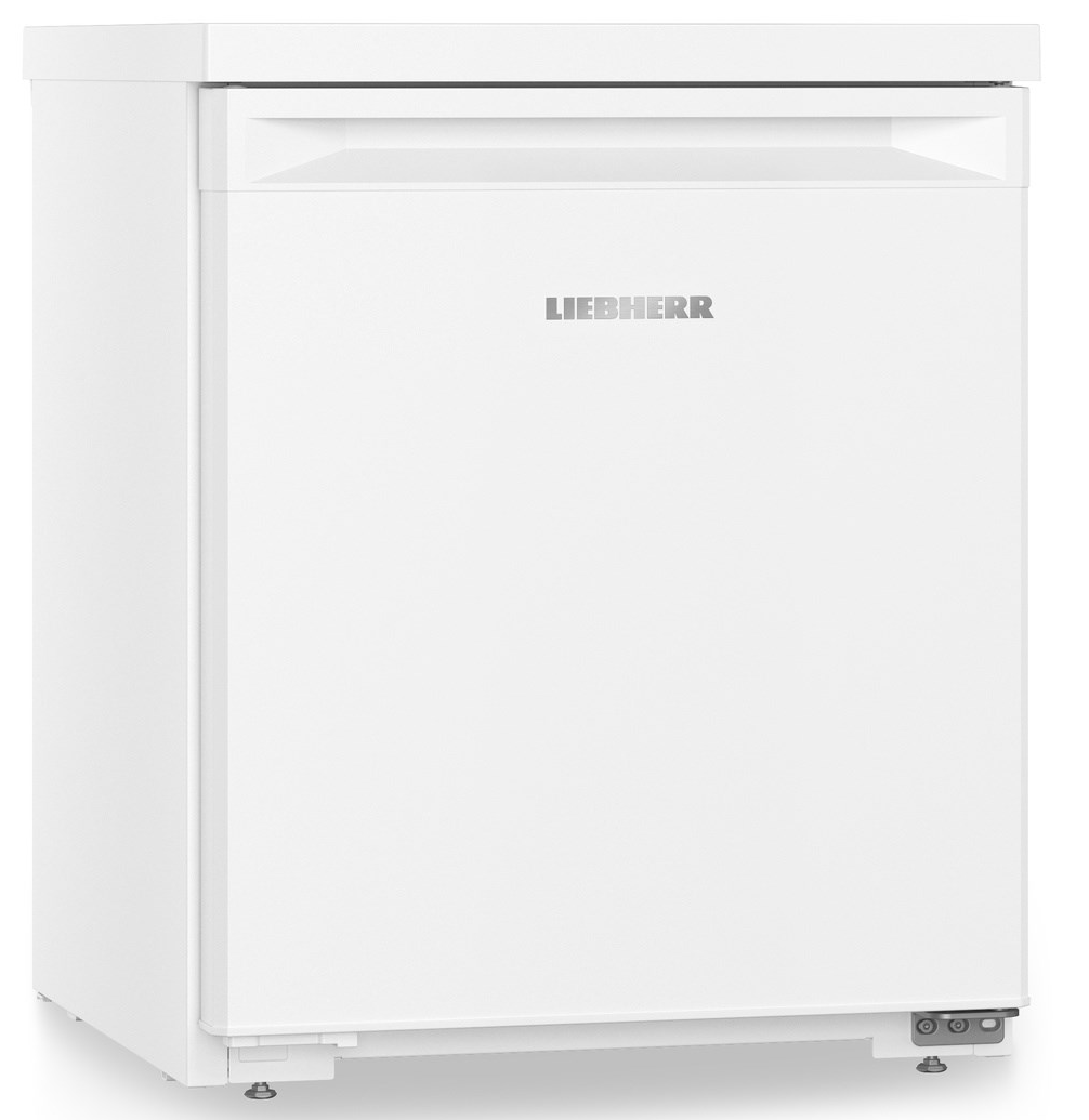 Egy fehér Liebherr hűtőszekrény fehér háttérrel.