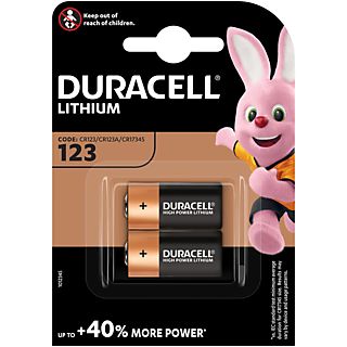 DURACELL CR123/CR-123A Lithium 1500 mAh 3 V, 2 pc. - Pile (Noir/cuivre)